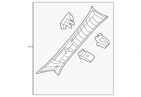 Front pillar trim left upper Mercedes CLA 14-19 black, without plug, torn