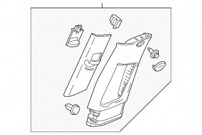 Center pillar trim upper belt left Buick Encore 13-16 ser