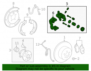 Rear right caliper for Toyota Avalon 13-18