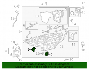 Left headlight lower outer mount for Audi Q8 19-25