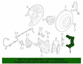 Rear left brake caliper bracket for Audi Q3 83A 19-25