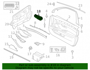 Front left window lift control BMW 5 F10 10-16 under curtain