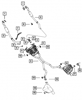 Right exhaust manifold with catalytic converter Jeep Grand Cherokee WK2 11-2112 3.6, for 1 pipe