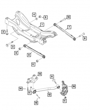 Rear subframe Fiat 500X 16-18