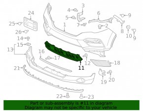Lower grille of the front bumper Honda Pilot 16-18