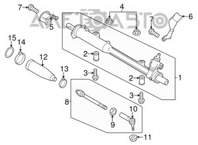 Steering rack VW Touareg 11-15 3.6 GUR chip broken