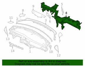 Kia Optima 16-18 underdash frame reinforcement pipe