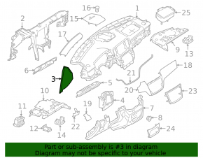Front panel trim side left Mercedes GLS-class X166 13-19 black