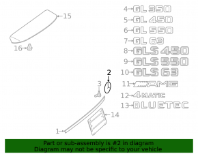 Mercedes GLS-class X166 13-19 trunk logo emblem