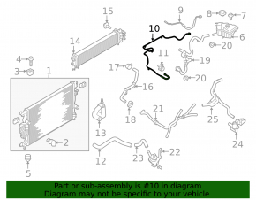 Cooling pipe return tank-head Ford Fusion mk5 13-20 1.5T long