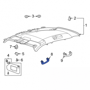 Front right ceiling handle for Ford Escape MK4 20-22 gray