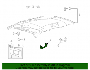 Front right ceiling handle for Ford Escape MK4 20-22 gray