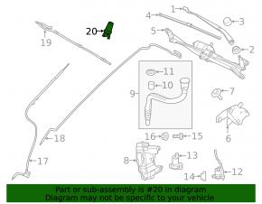 Left windshield washer nozzle with heating for Land Rover Discovery Sport 17-19
