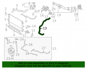 Lower cooling pipe Mazda 3 19-26 2.5T