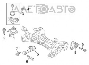 Right engine mount for Hyundai Sonata 11-14 2.0, 2.4, sport