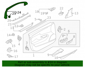 Door frame inner front left Volvo V90 17-22 usa
