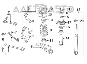 Shock absorber rear left Lexus IS 14-20