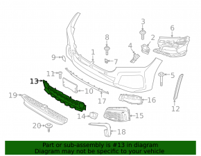 Lower grille for the front bumper of the BMW 7 G11 G12 20-22 M type, for drive asst pro