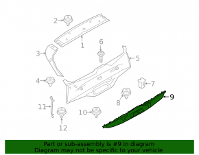 Upper trunk door lock trim for BMW X7 G07 19-25 Black