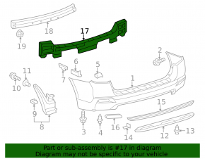 Rear Bumper Absorber Toyota Highlander 11-13