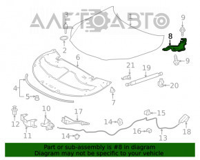 Left hood hinge for Lexus RX350 RX450h 16-22