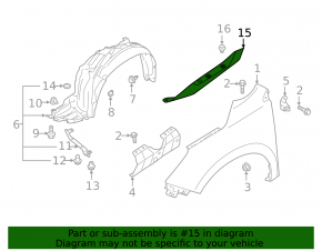 Seal wing hood-wing right Subaru Forester 19-24 SK
