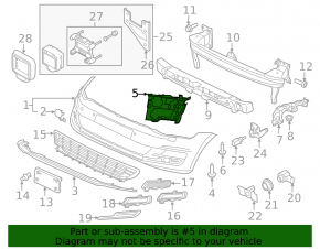 Front bumper bracket right VW Golf 15-17