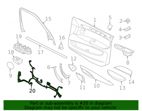 Wiring for the front right door BMW X5 F15 14-18 for the door closer