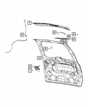 Rear wiper arm Dodge Grand Caravan 11-20