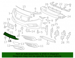 Lower front bumper grille center Honda Civic X FC 16-18 1.5T