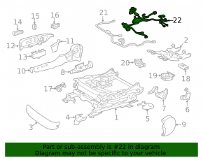 Lexus ES300h ES350 Passenger Seat Wiring 13-18