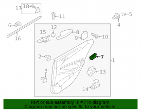 Door handle inner front left Hyundai Sonata 11-15 gray