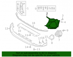 Bare front left bumper for Audi Q3 83A 19-21 with Park Assist, S-Line