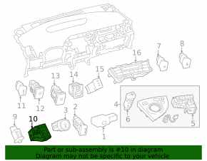 Toyota Prius 30 10-15 Front Panel Button Block