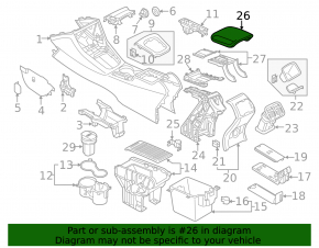 Armrest Audi Q3 8U 15-18 leather brown