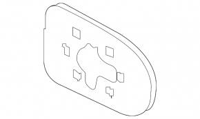 Right mirror element, heated, for Nissan Sentra 13-15