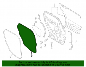 Lincoln MKX 16-18 rear left door seal