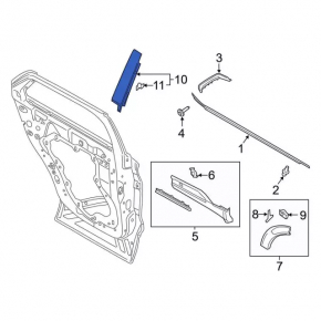 Door trim side rear right Ford Explorer 20-
