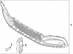 Ford Mustang Mach-E 21-23 Front Bumper Lower Grille with Louvers and Motor