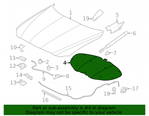 Jaguar F-Pace X761 17- Hood Insulation