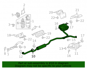 Exhaust line middle section with barrel Honda Accord 18-22 1.5T