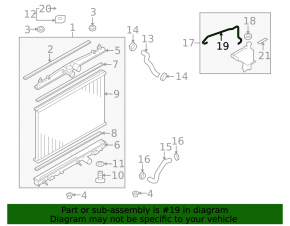 Cooling pipe return tank-radiator Nissan Cube 09-14