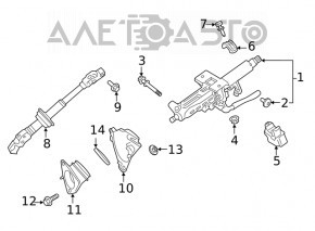 Steering cardan joint Toyota Venza 21-