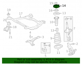 Front left shock absorber support Toyota Sienna 11-20 without bearing