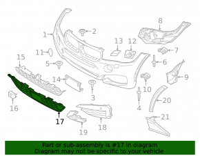 Front bumper lower grille BMW X6 F16 15-19 M pack