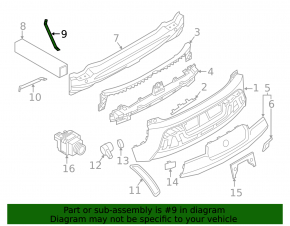 Rear bumper reinforcement fang strut upper left BMW i3 14-20
