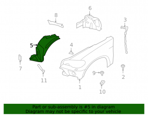 Front right mudguard front part BMW X5 E70 07-10 prerest