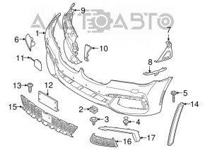 Front bumper trim center BMW 7 G11 G12 16-19 without camera