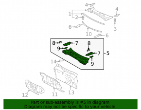Lexus ES350 metal windshield wiper pan 07-12
