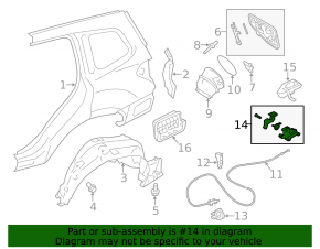 Subaru Forester 14-18 SJ interior fuel filler flap handle